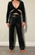 Pantalon synthéthique noir Zara