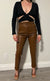 Pantalon synthéthique brun à pinces Zara