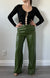 Pantalon synthéthique vert Zara