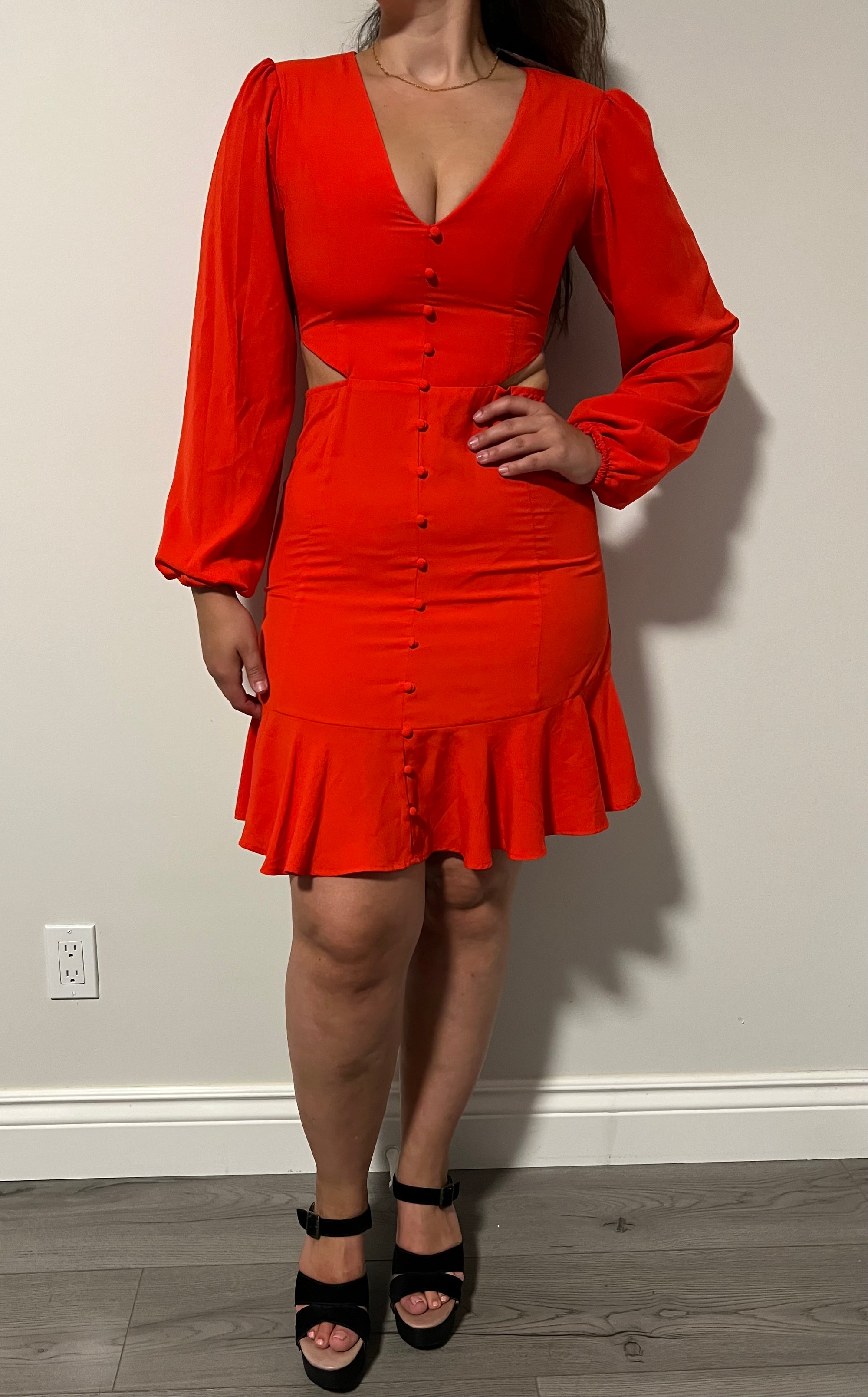 Icon orange button dress