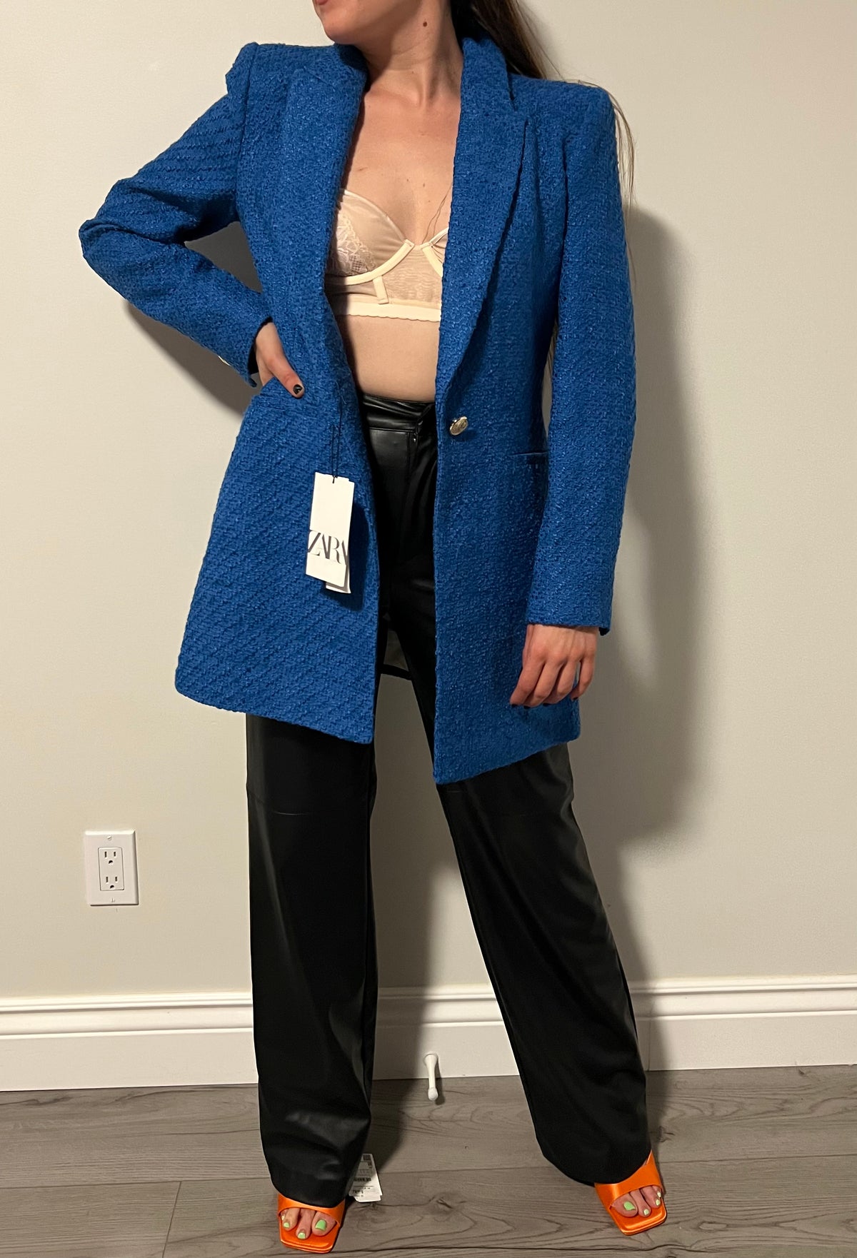 Veston Long Bleu Zara