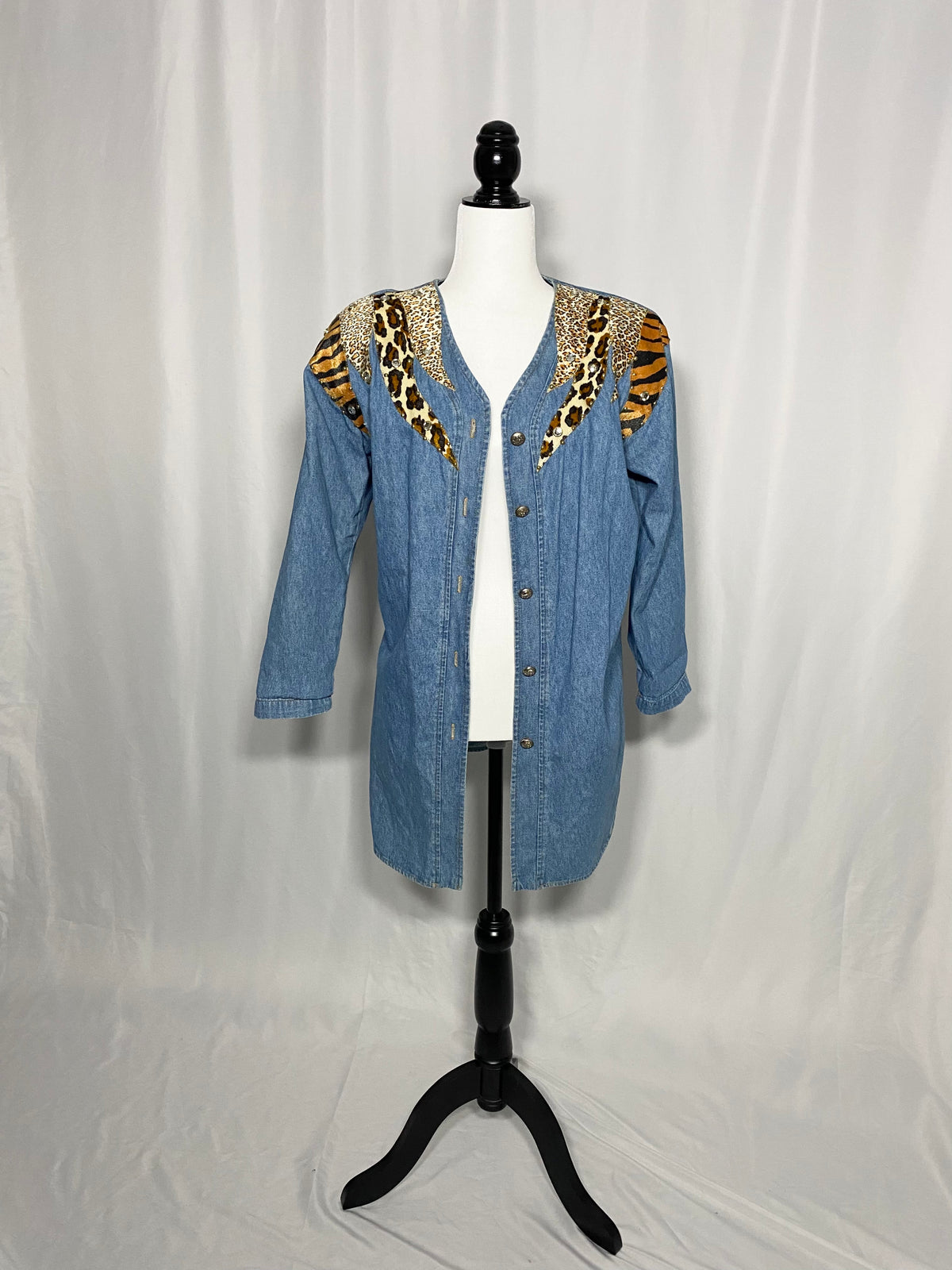 Chemise Jeans Vintage Imprimée Animaux