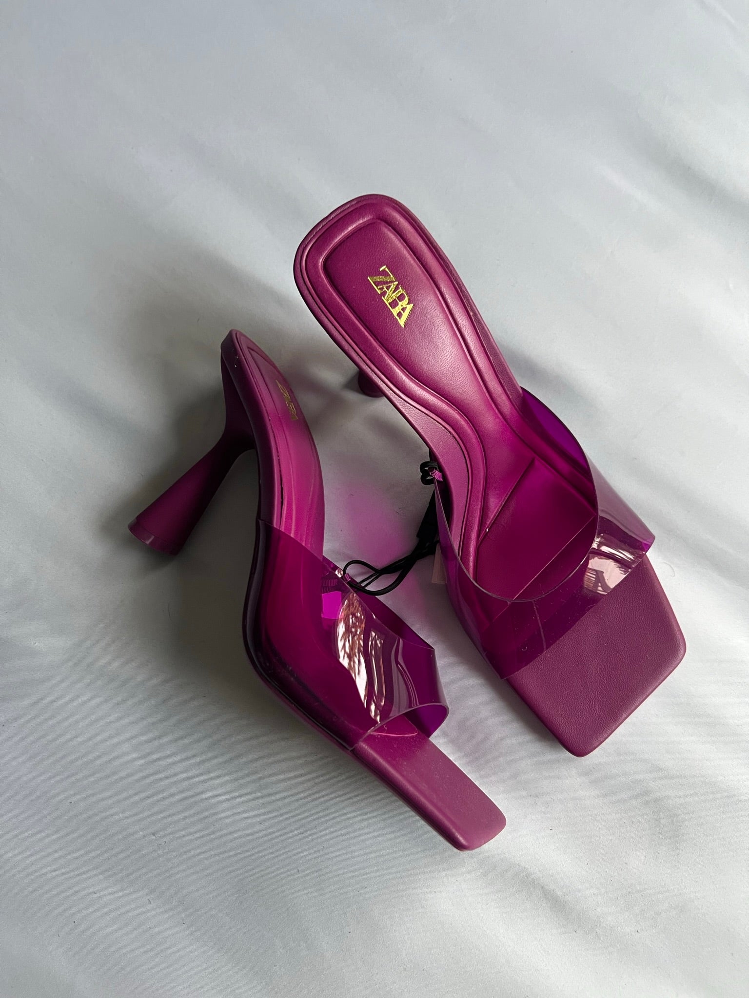 Mules Satinées Mauve Zara