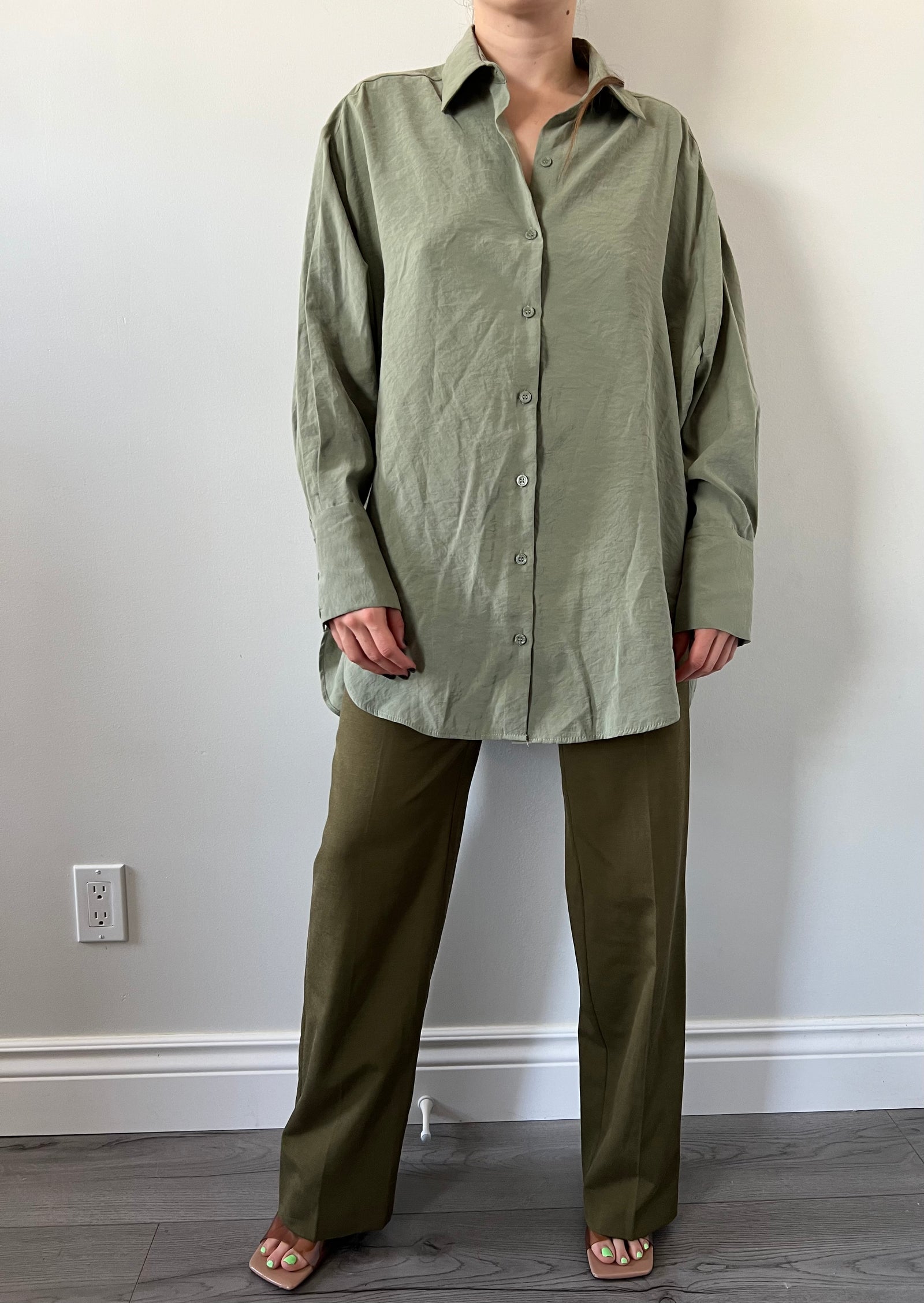 Zara Oversize Kaki Shirt