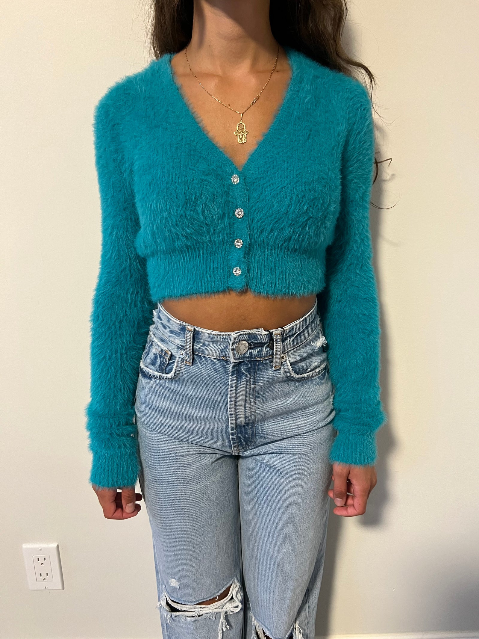 Turquoise Sweater Top Zara