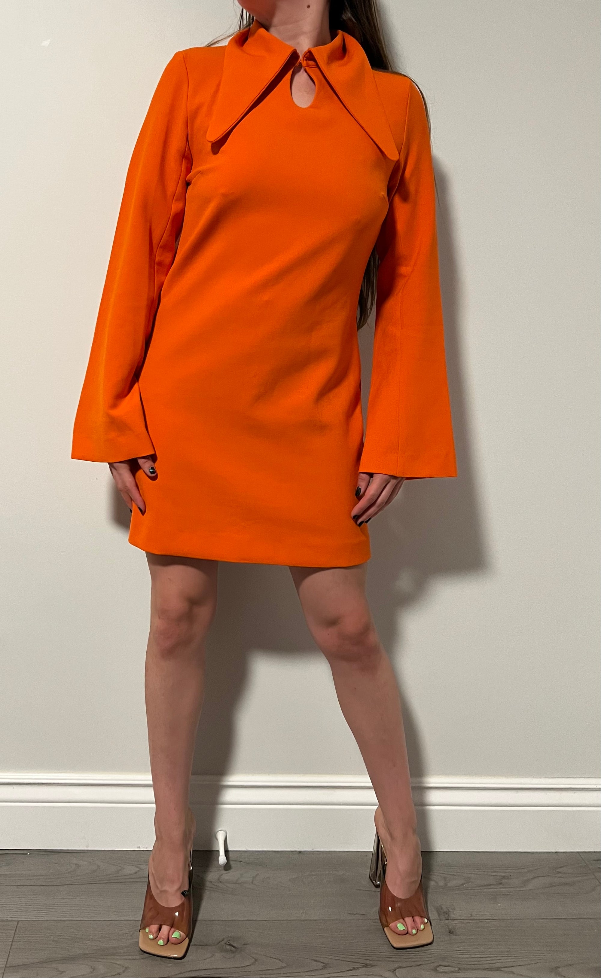 Orange Bow Dress Zara