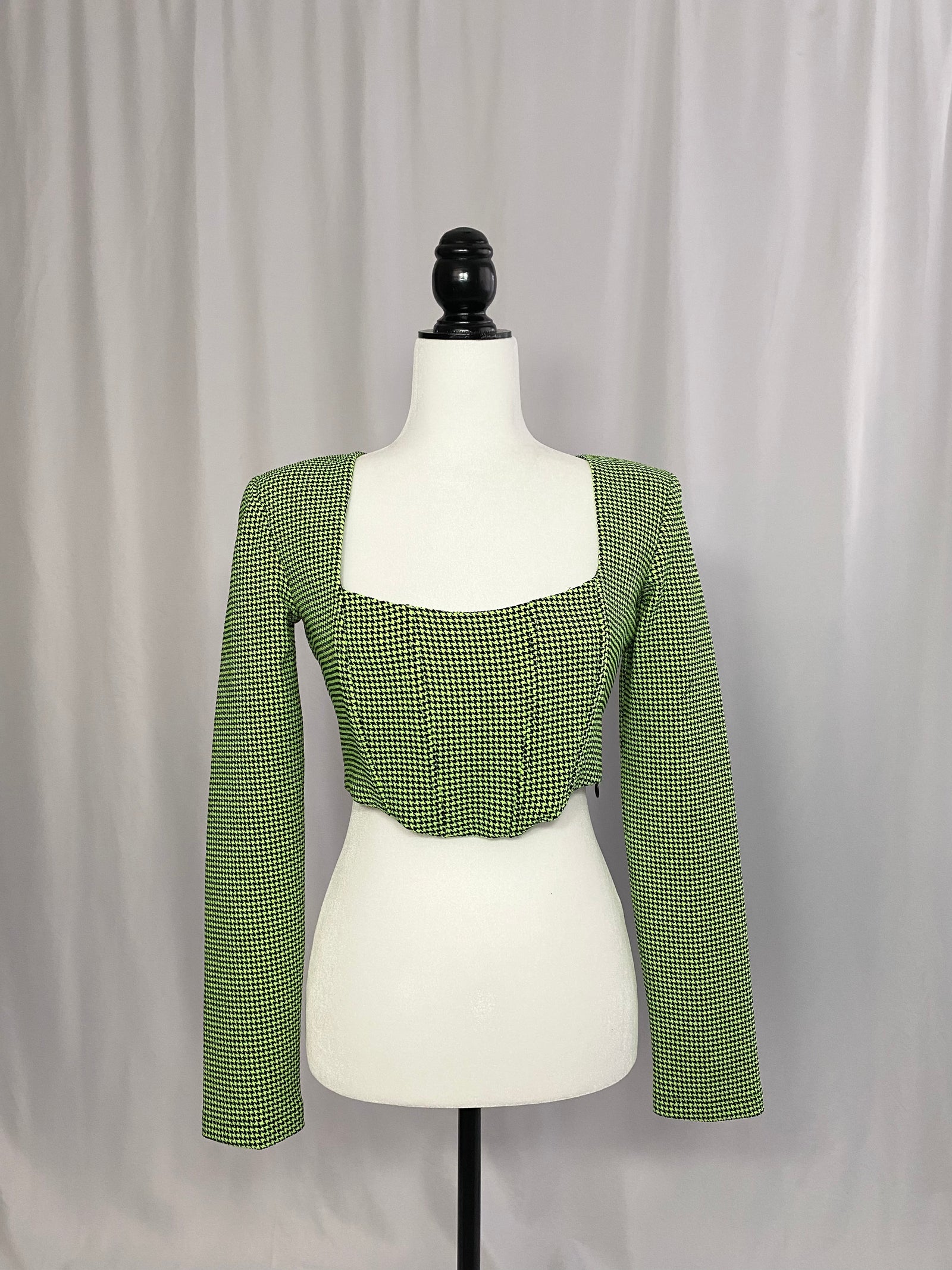 Fluo Houndstooth Top Zara