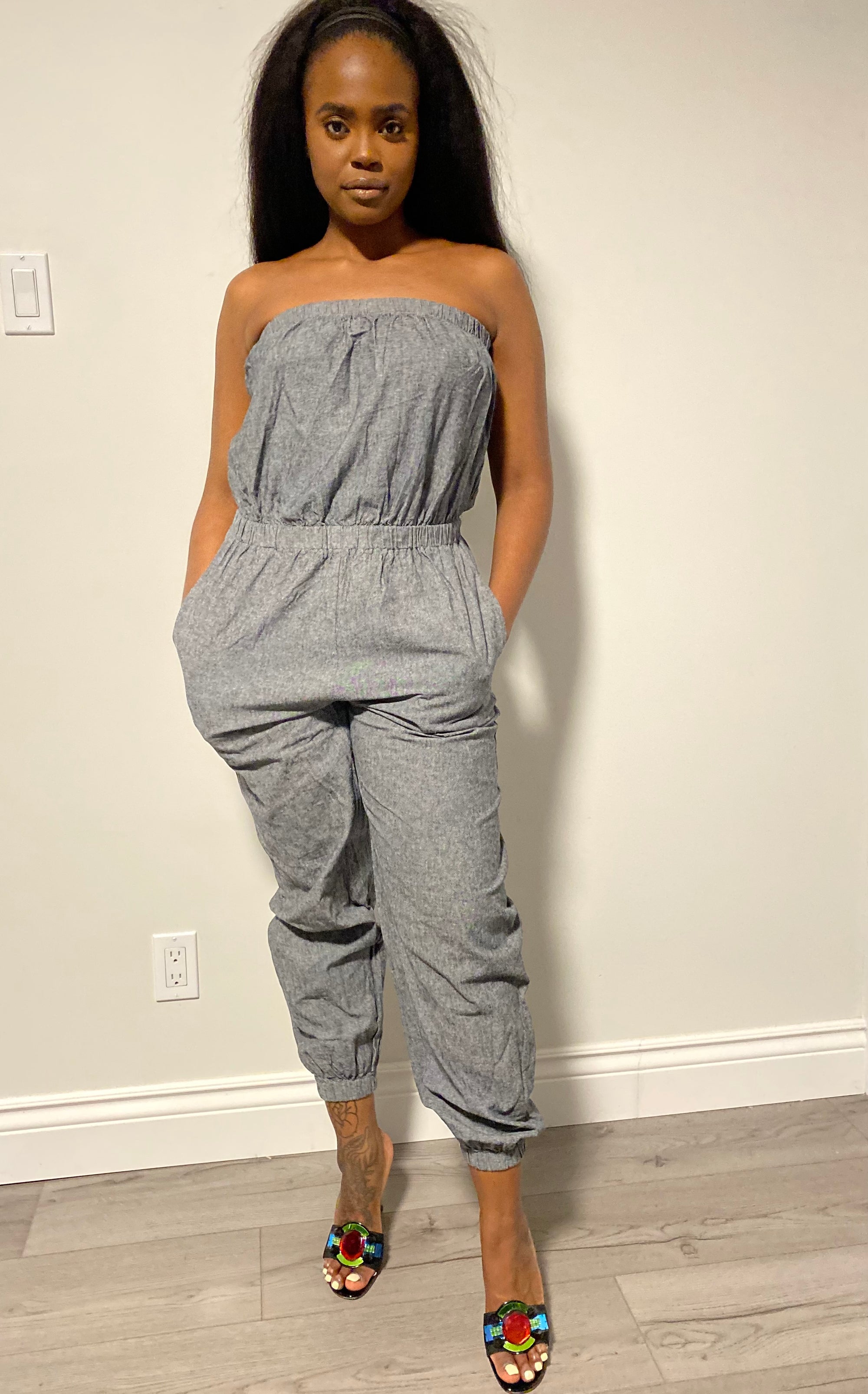 American Apparel off shoulder jumpsuit