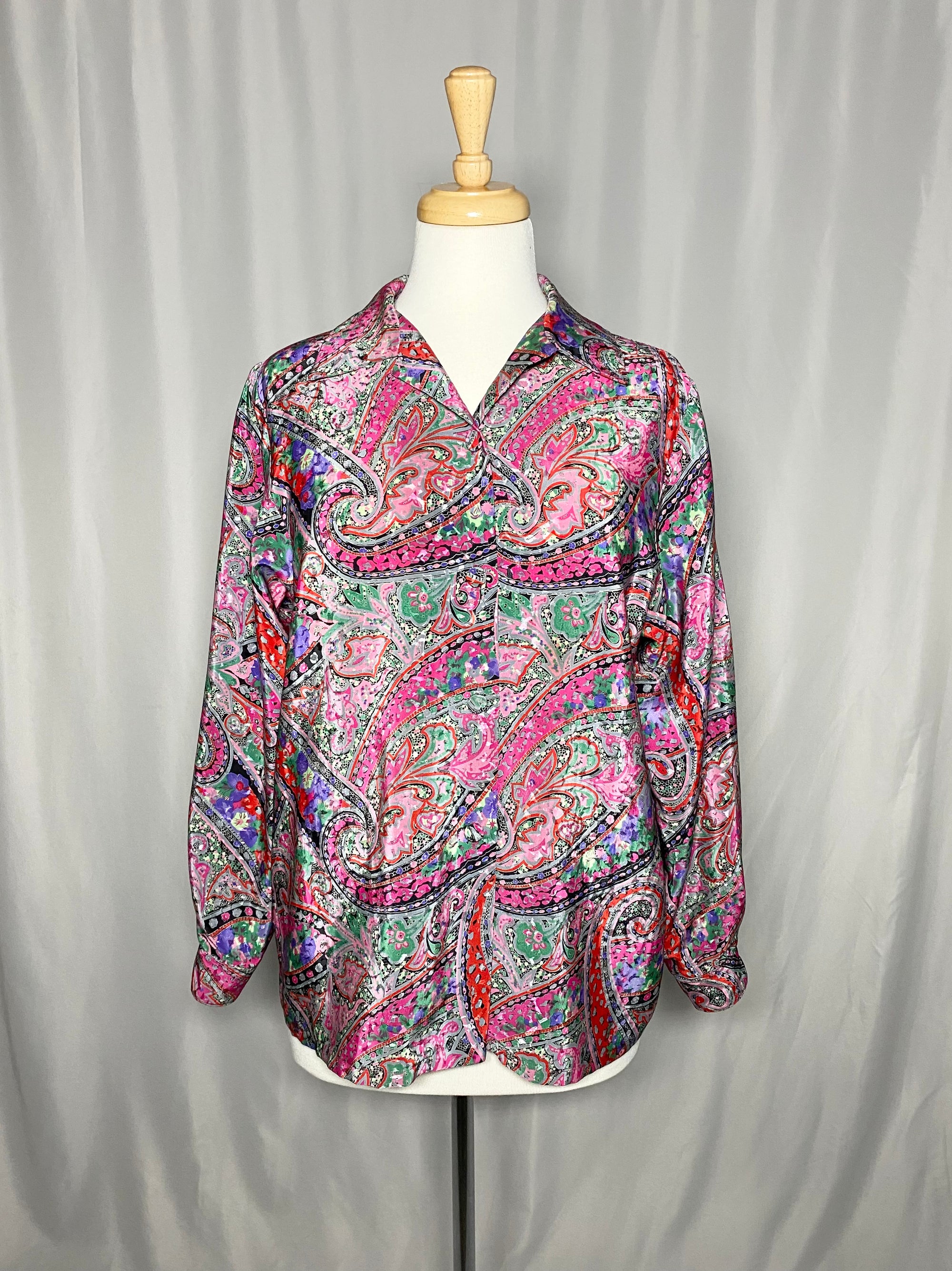 Vintage Satin Patterned Shirt