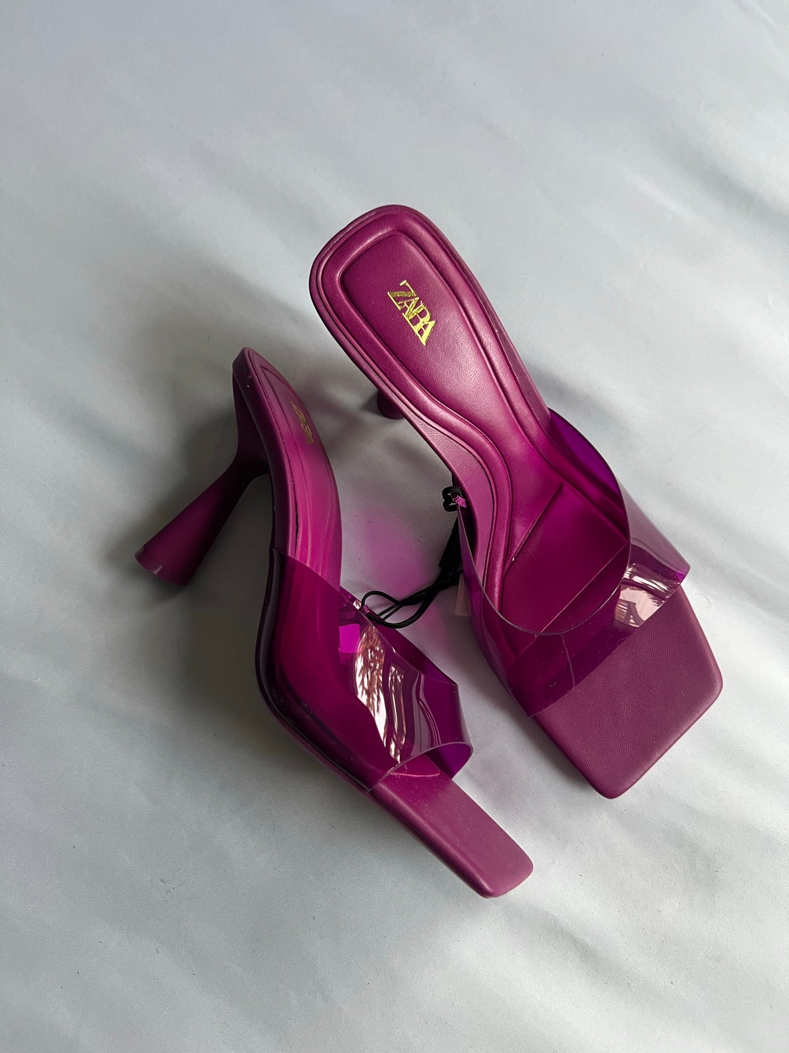 Purple sandals with heels Zara