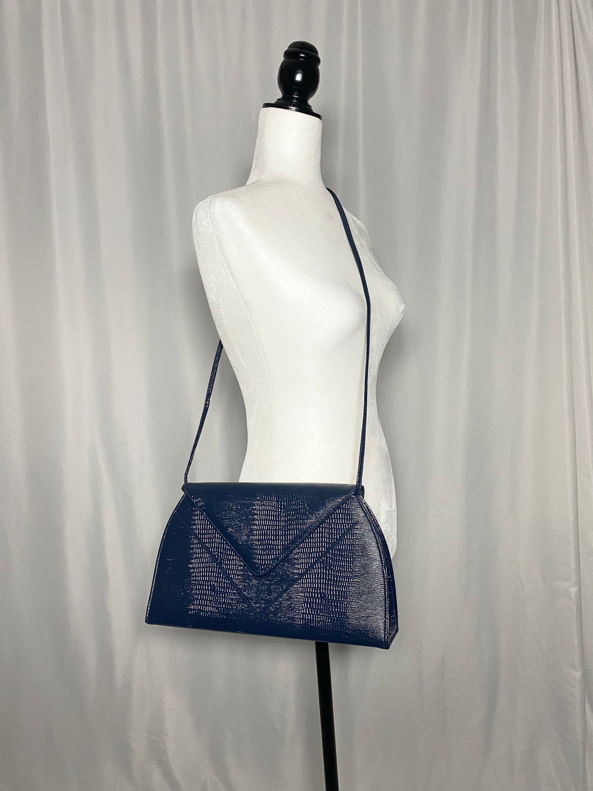 Vintage Blue Croco Bag