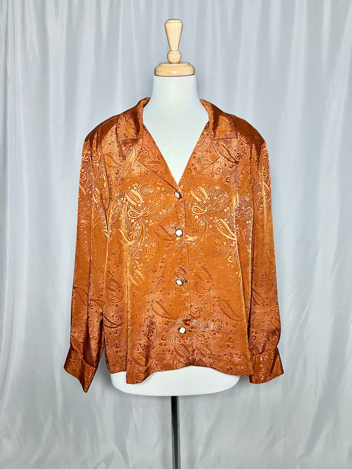 Orange Satin Shirt