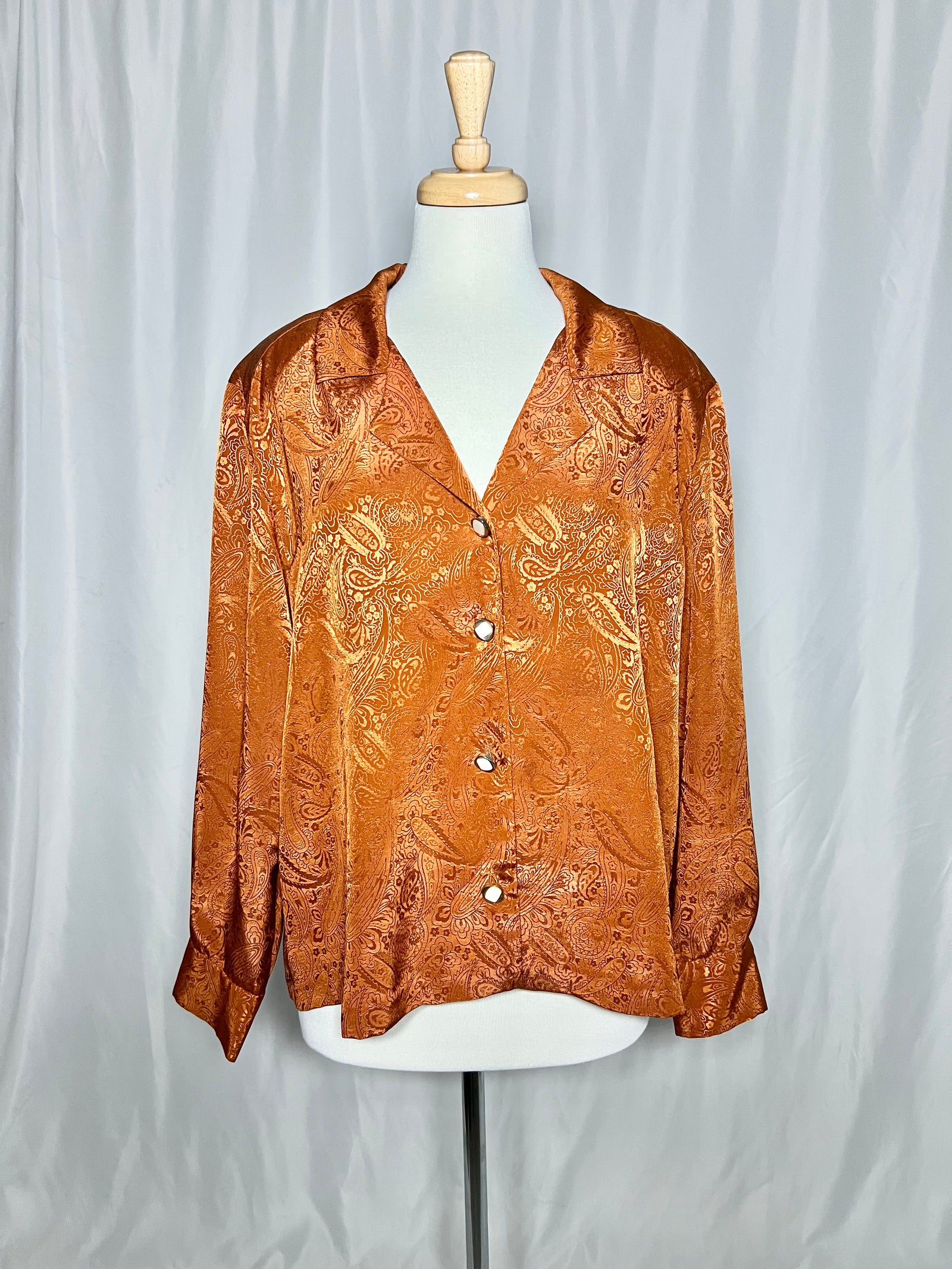 Orange Satin Shirt