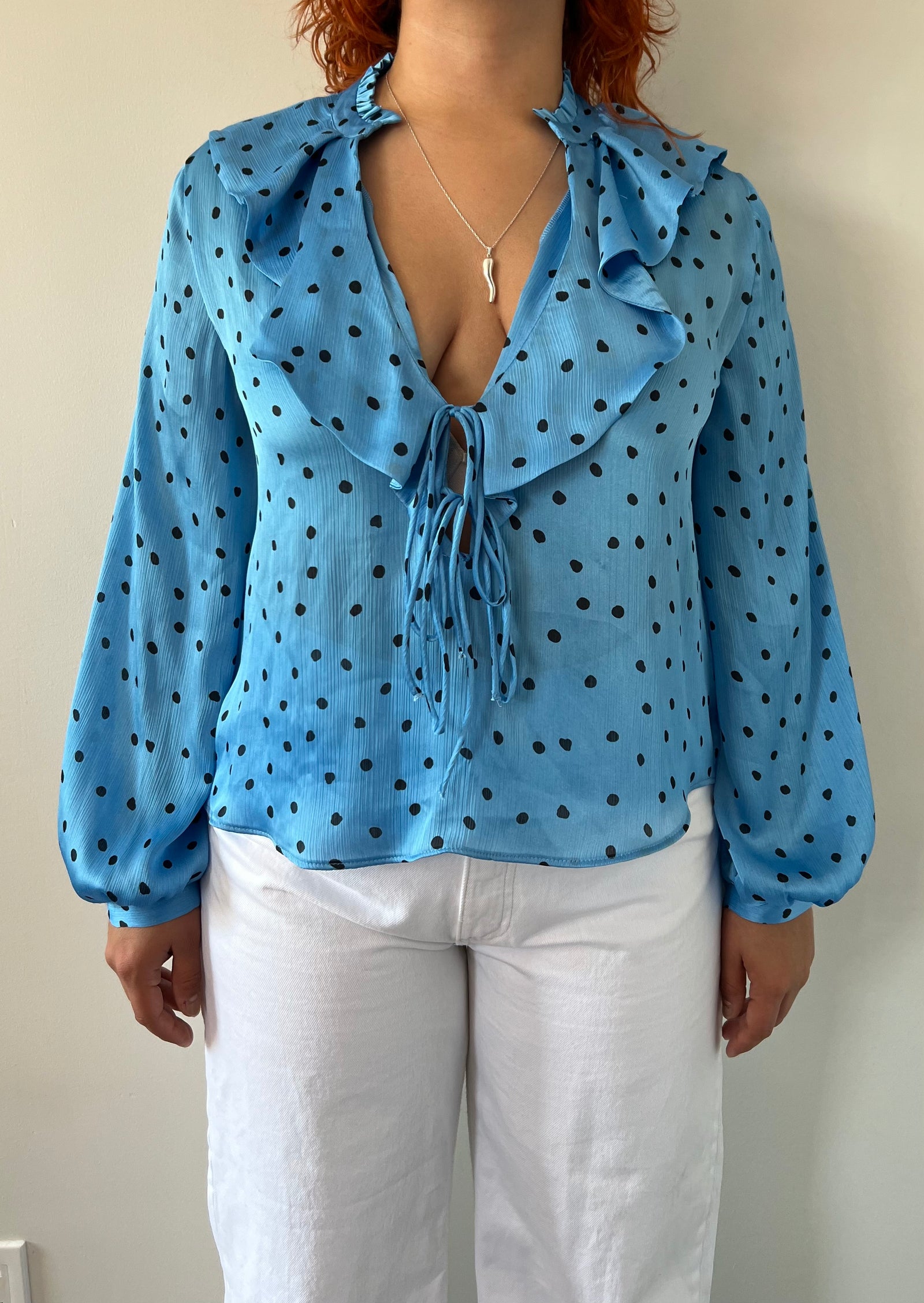 Zara polka dot blouse