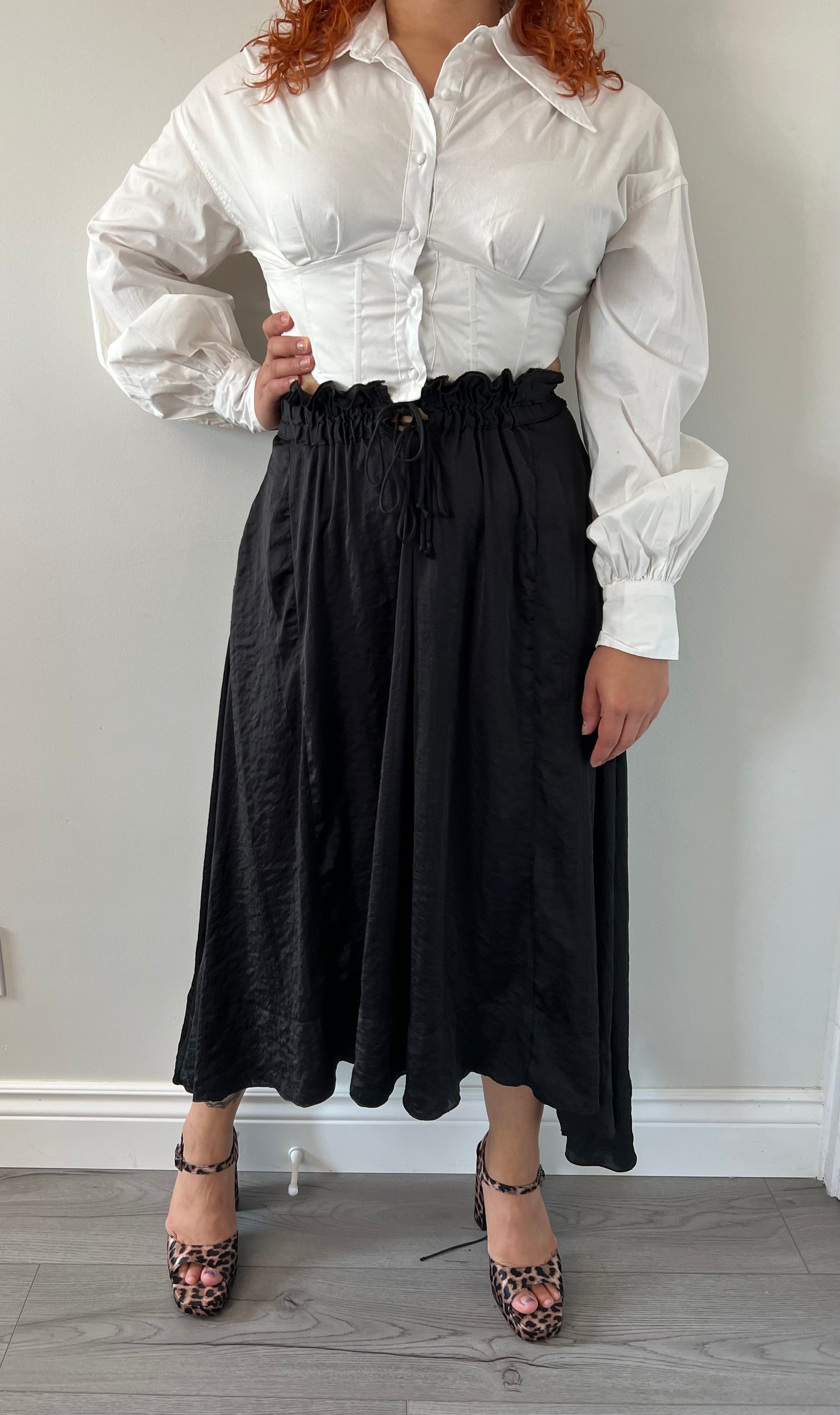 Zara Satin black Skirt 