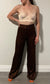 Pantalon Style Pyjama Marron Zara