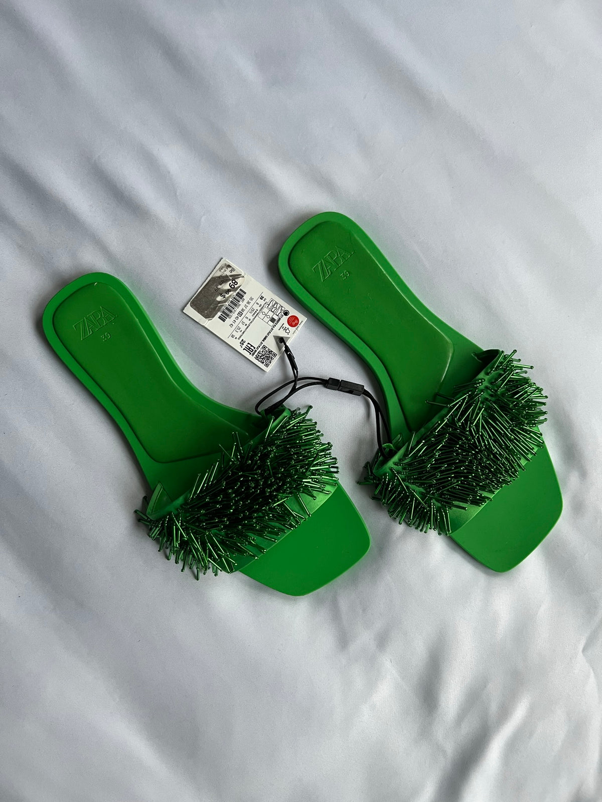 Green fancy sandals Zara