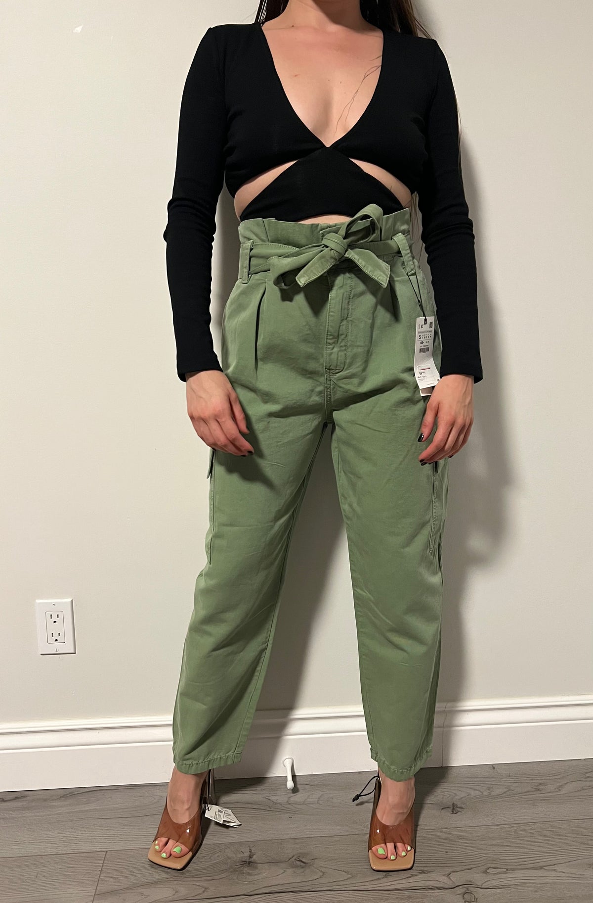 Pantalon Cargo à Ceinture Zara