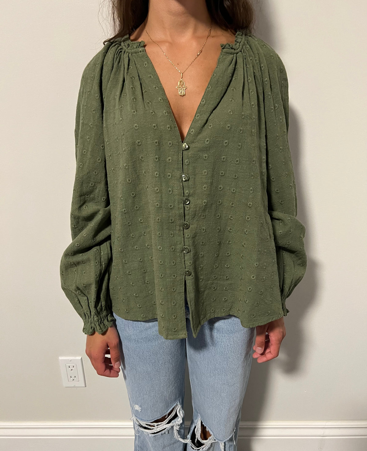 Khaki Zara Blouse