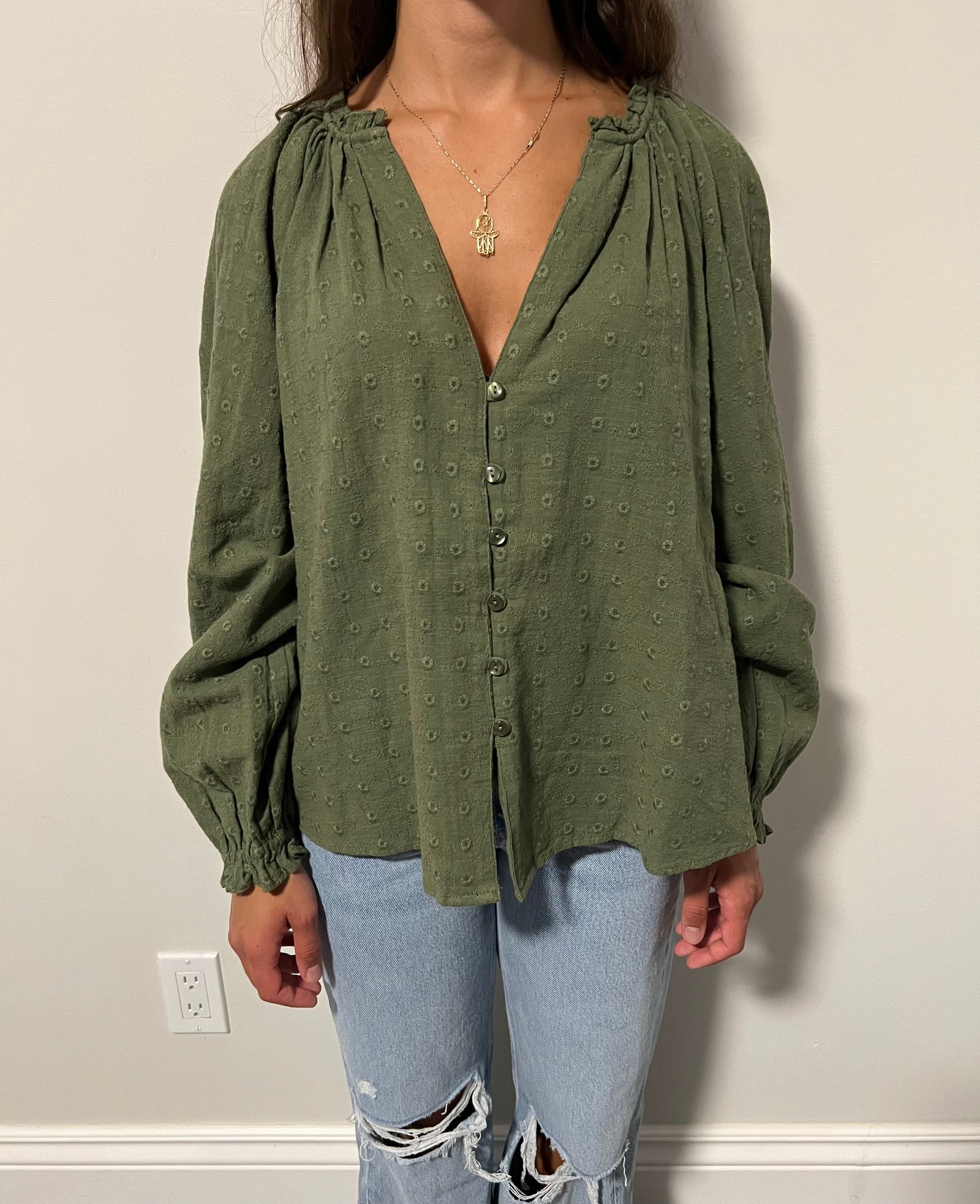 Khaki Zara Blouse