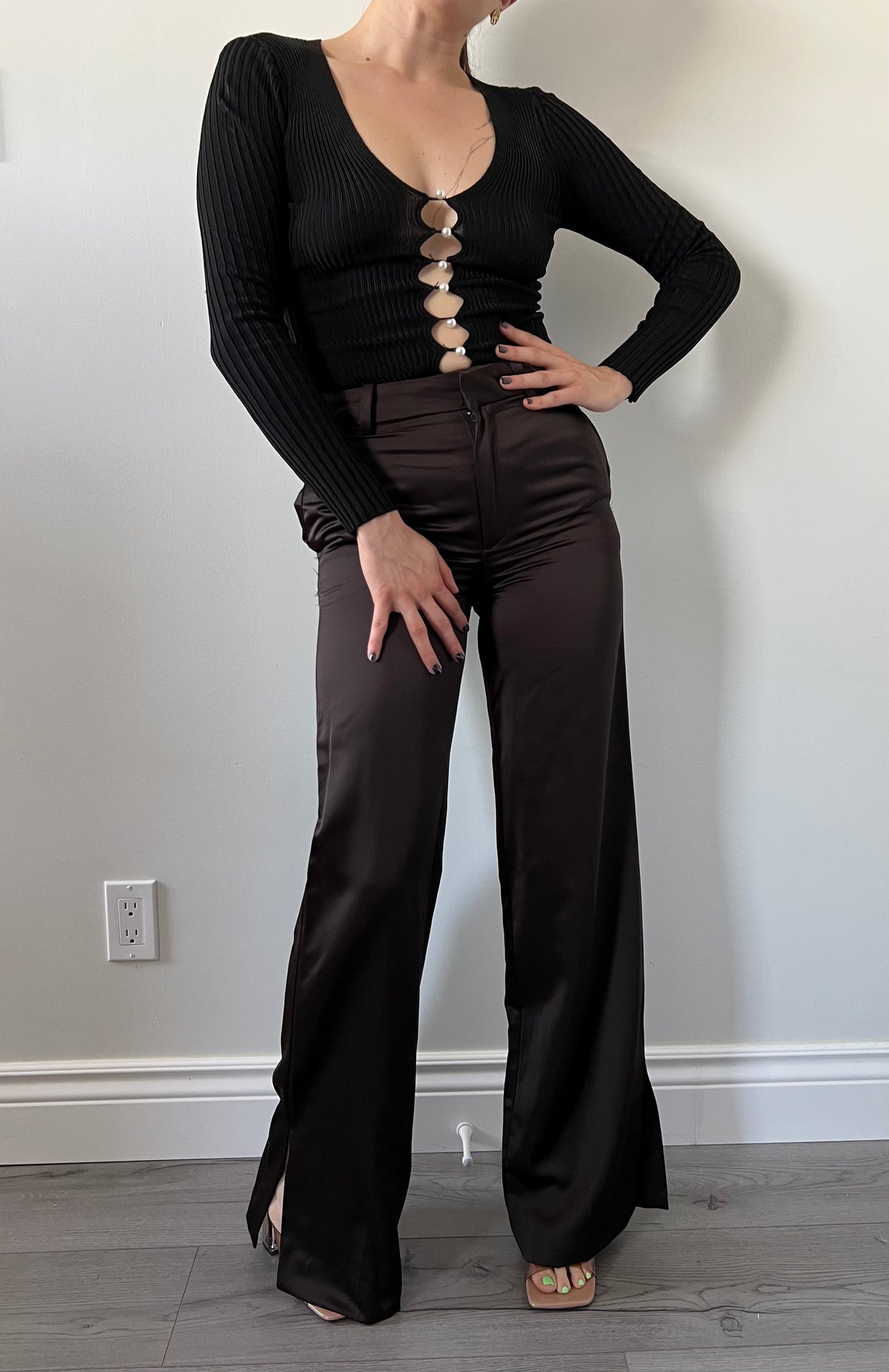 Zara Chocolate Satin Pant