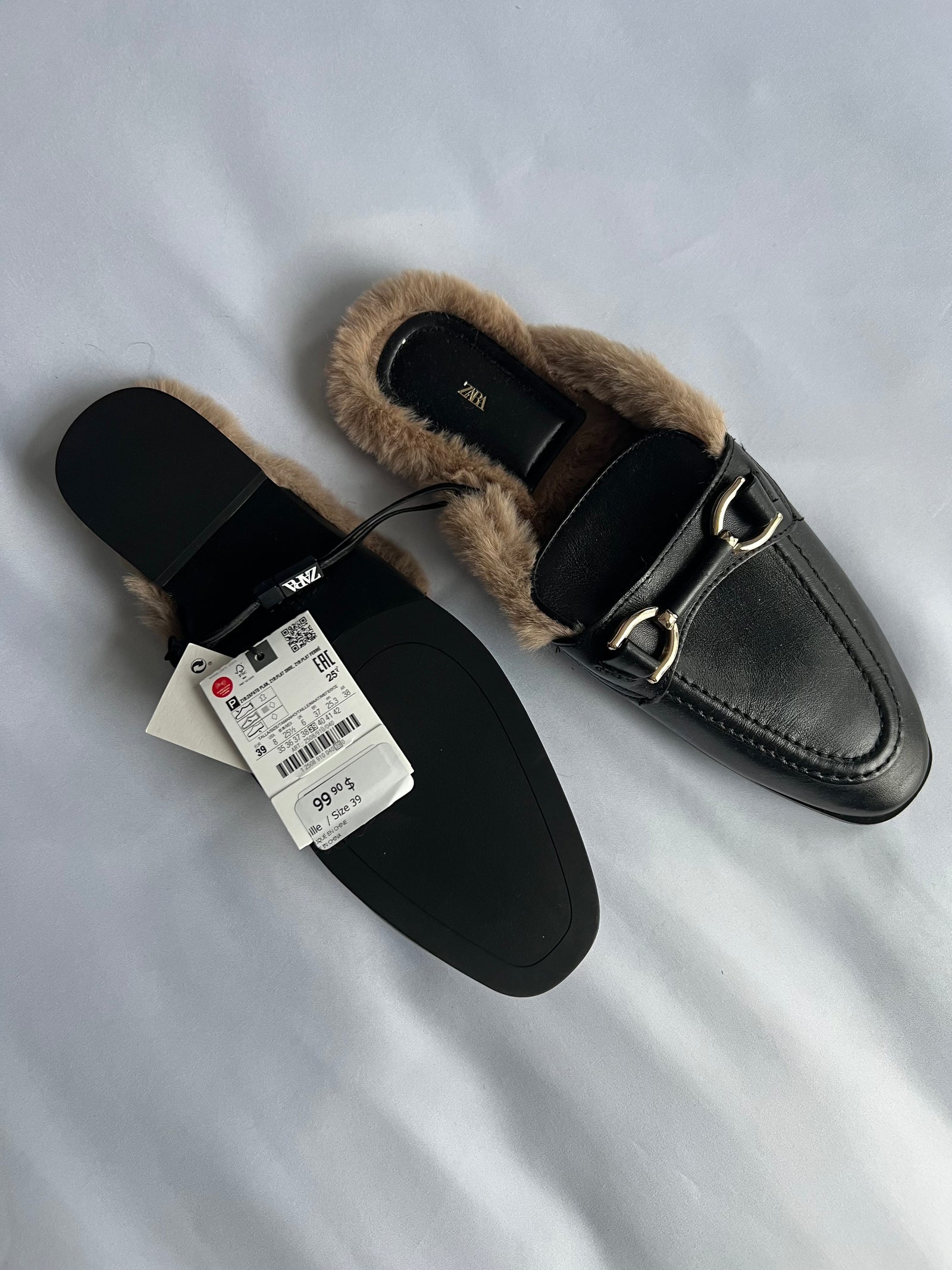 Zara Furry Loafers
