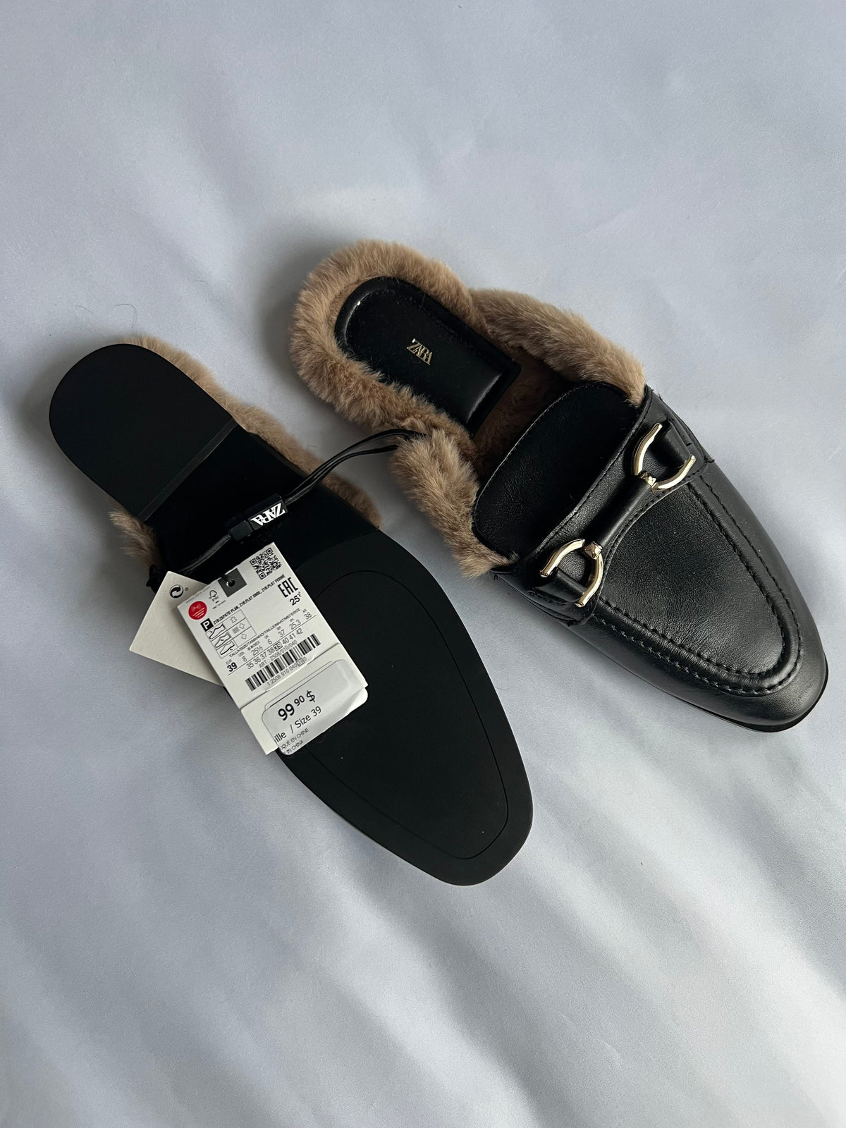 Zara Furry Loafers
