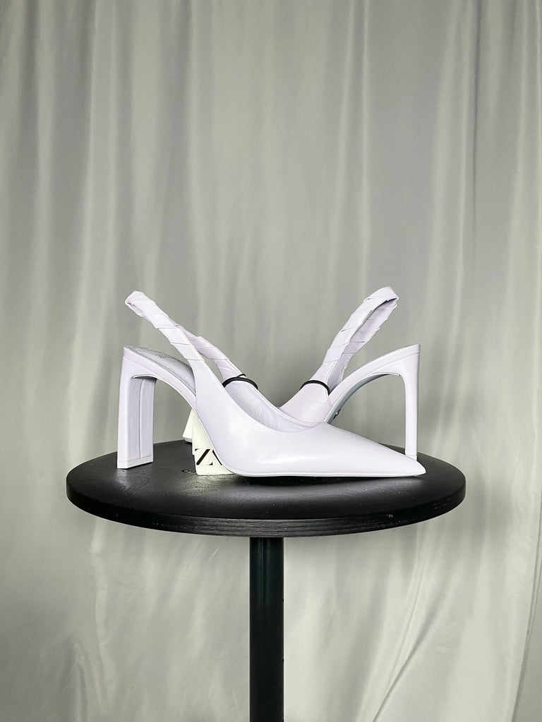 ZARA LEATHER HIGH HEEL PUMPS WITH DIAMANTE SIZE 36/37 US 6
