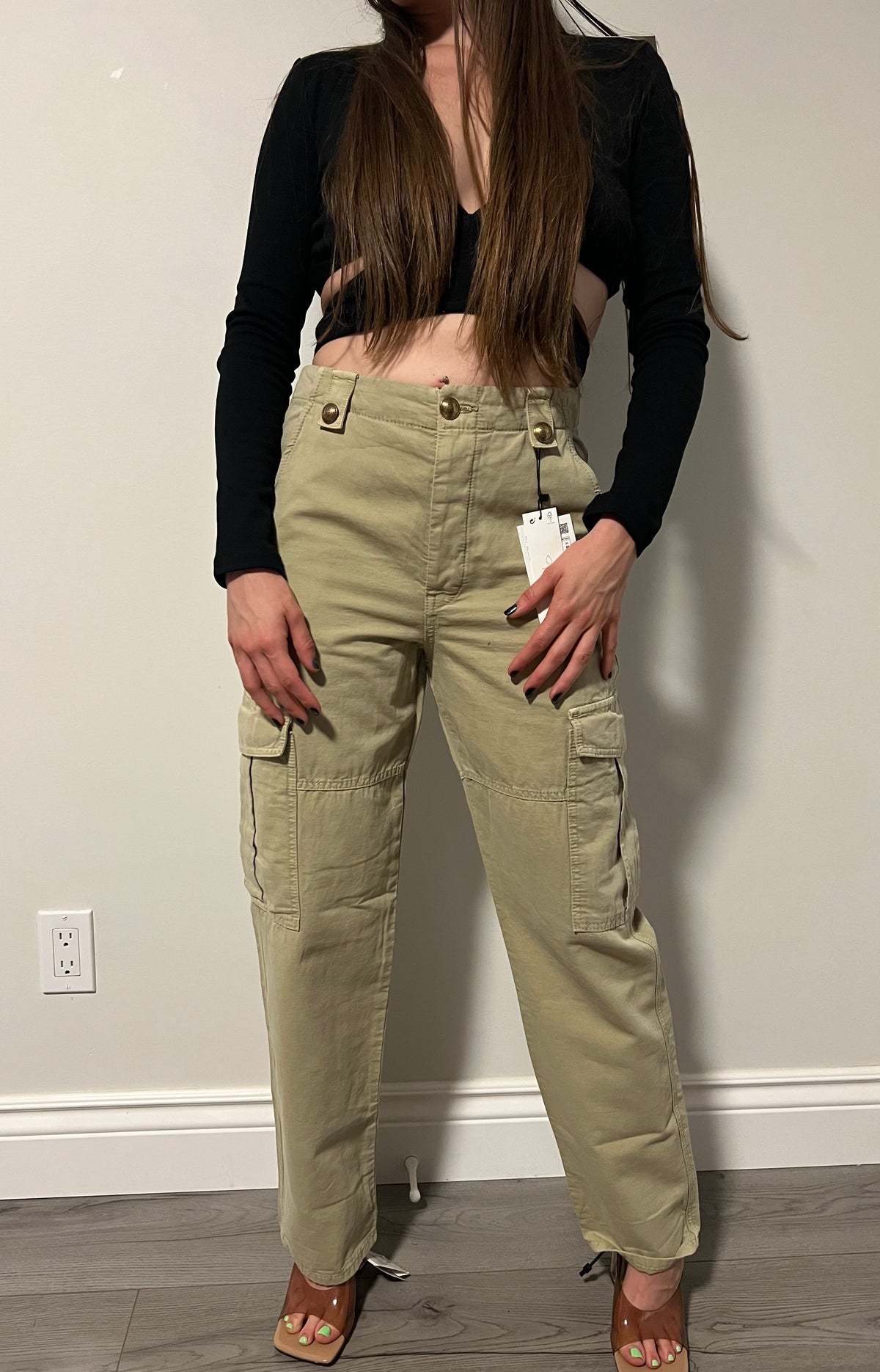 Zara Cargo Pants with buttons