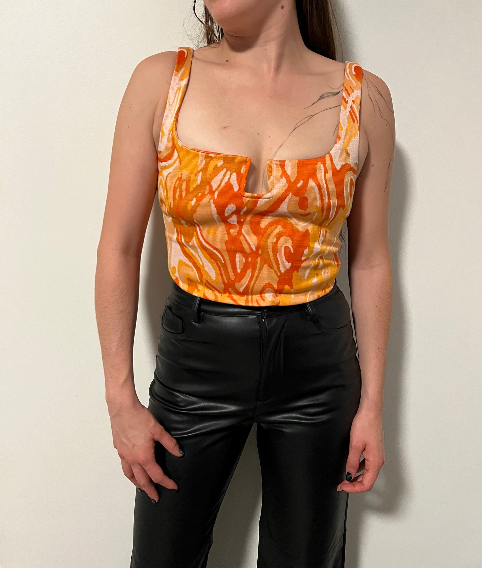Zara Orange printed top