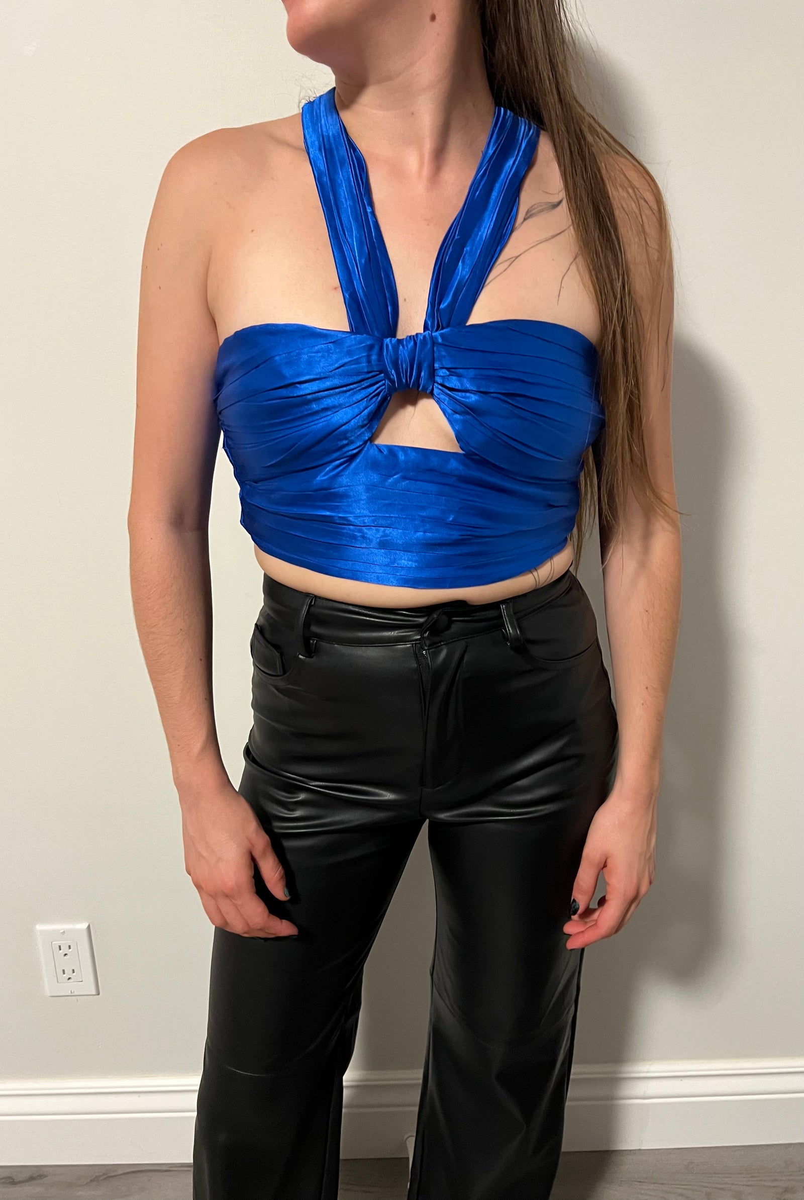 Zara Blue Satin Top