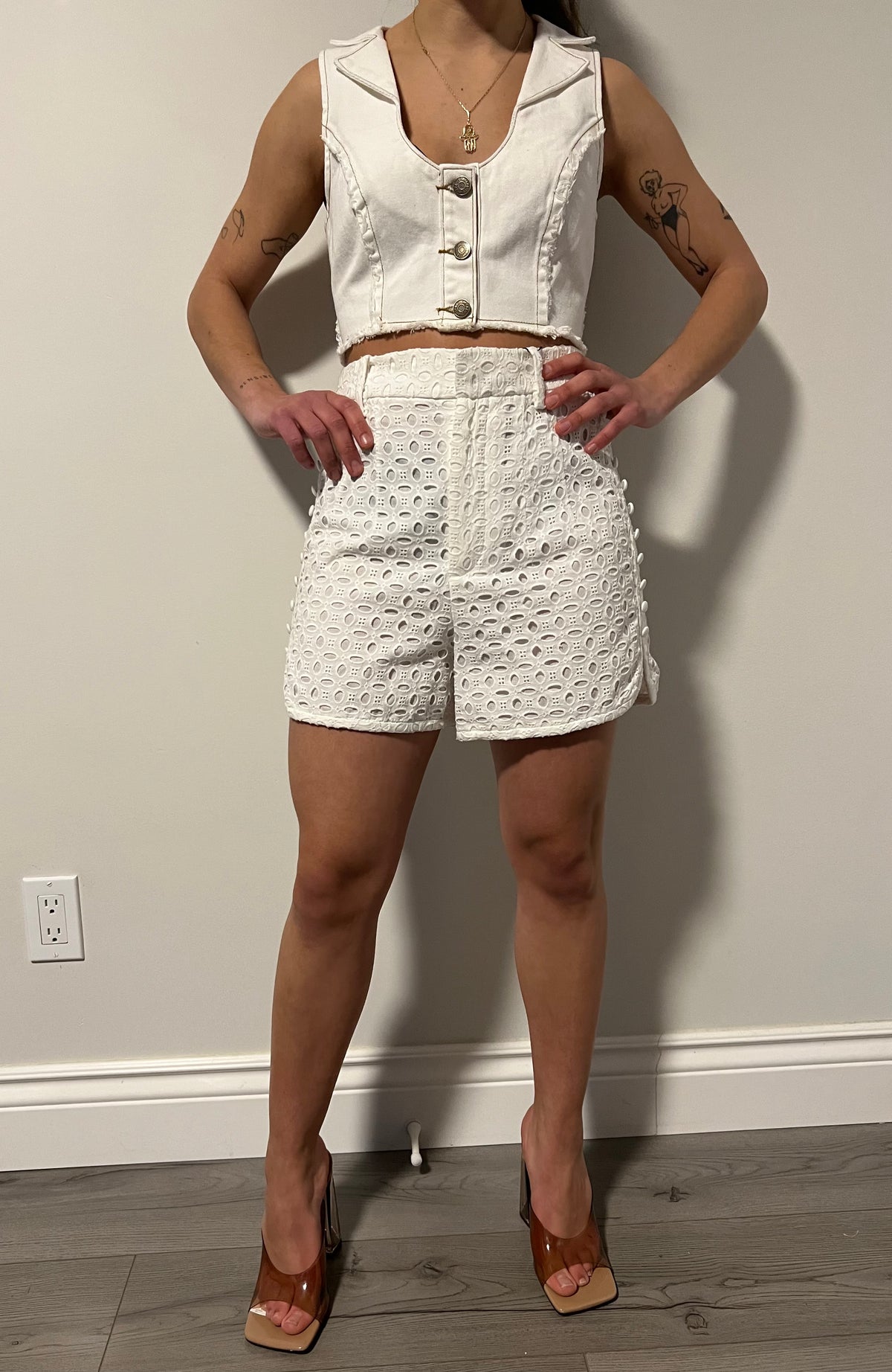 Short Blanc Zara
